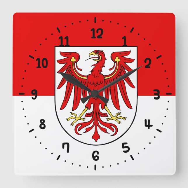 Flag of Brandenburg Square Wall Clock (Front)