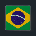 Flag of Brazil 15 Cm Square Badge<br><div class="desc">This is the authentic flag of Brazil</div>