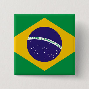 Flag of Brazil 15 Cm Square Badge