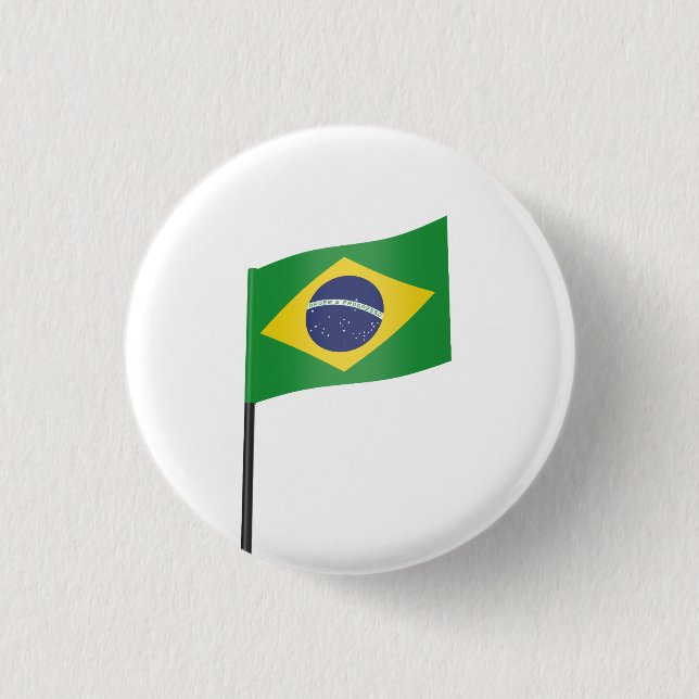 Flag of Brazil 3 Cm Round Badge (Front)