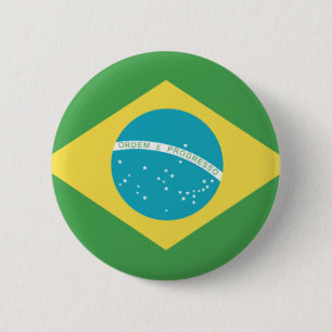 Flag of Brazil 6 Cm Round Badge