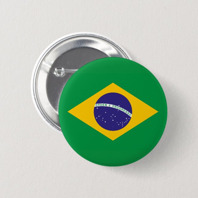 Flag of Brazil 6 Cm Round Badge (Front & Back)