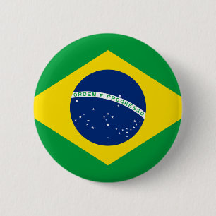 Flag of Brazil - Bandeira do Brasil 6 Cm Round Badge
