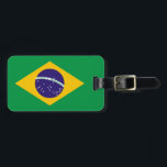 Flag of Brazil Bandeira do Brasil Luggage Tag<br><div class="desc">The flag of Brazil - Bandeira do Brasil is a blue disc depicting a starry sky which includes the Southern Cross spanned by a curved band inscribed with the national motto Ordem e Progresso meaning Order and Progress, within a gold rhombus, on a green field. #flag #bandeiradobrasil #brazil #brazilian #patriotic...</div>
