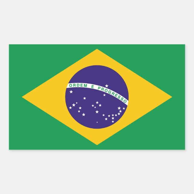 Flag of Brazil Bandeira do Brasil Rectangular Sticker (Front)