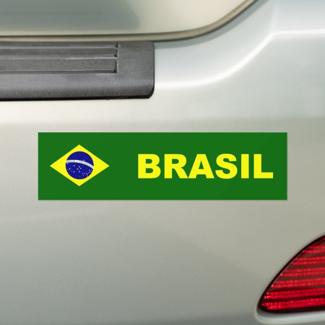 Flag of Brazil / Brasil Bumper Sticker (On Car)