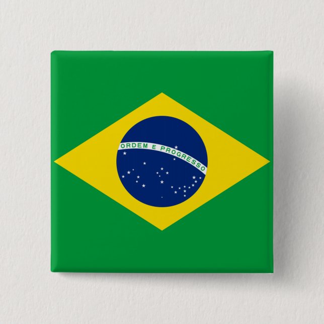 Flag of Brazil, Brazilian 15 Cm Square Badge (Front)