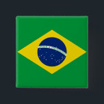 Flag of Brazil, Brazilian 15 Cm Square Badge<br><div class="desc">The national flag of Brazil (Portuguese: Bandeira do Brasil) is a blue disc depicting a starry sky spanned by a curved band inscribed with the national motto, within a yellow rhombus, on a green field. Brazil officially adopted this design for its national flag on November 19, 1889, replacing the flag...</div>