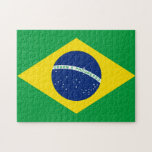 Flag of Brazil, Brazilian Jigsaw Puzzle<br><div class="desc">The national flag of Brazil (Portuguese: Bandeira do Brasil) is a blue disc depicting a starry sky spanned by a curved band inscribed with the national motto, within a yellow rhombus, on a green field. Brazil officially adopted this design for its national flag on November 19, 1889, replacing the flag...</div>
