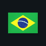 Flag of Brazil Canvas Print<br><div class="desc">This design features the national flag of Brazil (spelled Brasil in Portuguese, the country's native language), officially the Federative Republic of Brazil (República Federativa do Brasil). As of 2020, Brazil is the world's fifth-largest country by area and the sixth most populous. It is the largest country to have Portuguese as...</div>