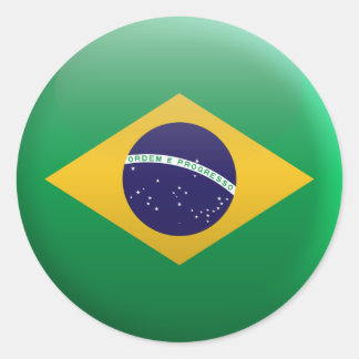 Flag of Brazil Classic Round Sticker