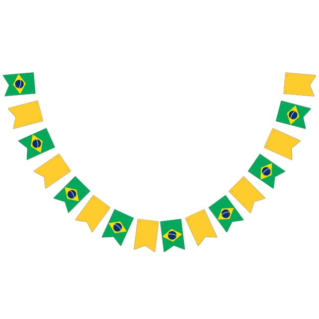 Flag of Brazil, Green and Yellow Party Banner (All)