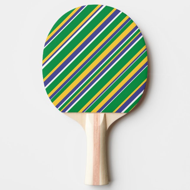 Flag of Brazil Inspired Coloured Stripes Pattern Ping Pong Paddle (Front)