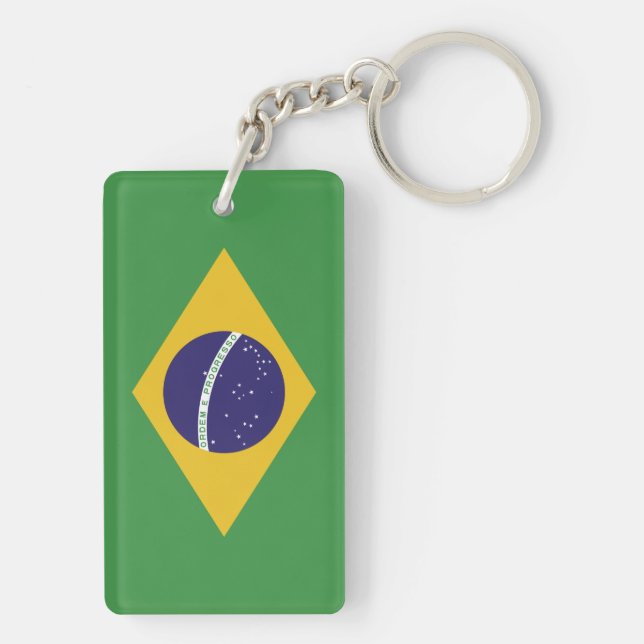 Flag of Brazil Key Ring (Back)