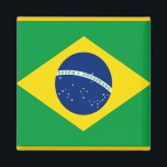 Flag of Brazil Magnet<br><div class="desc">The national flag of Brazil (Portuguese: Bandeira do Brasil) is a blue disc depicting a starry sky spanned by a curved band inscribed with the national motto, within a yellow rhombus, on a green field. Brazil officially adopted this design for its national flag on November 19, 1889, replacing the flag...</div>
