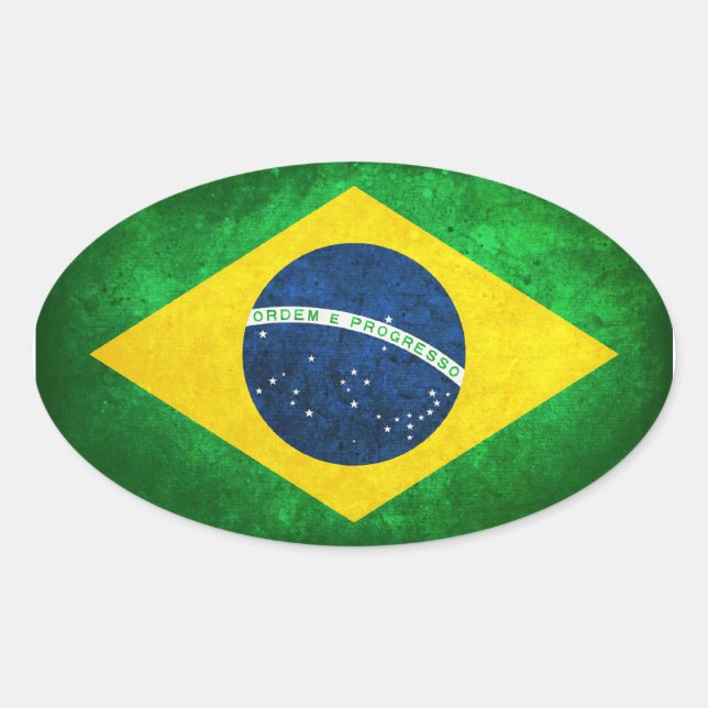 Flag of Brazil Oval Sticker (Front)