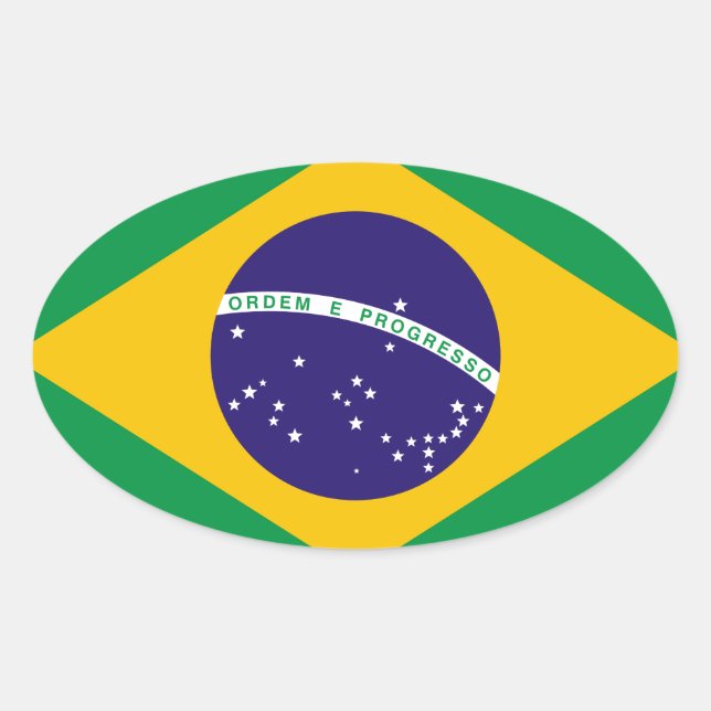 Flag of Brazil Oval Sticker (Front)