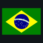 Flag of Brazil Poster<br><div class="desc">Brazilian flag to give you a patriotic style. National country symbol of Brazil.  Brazil T-Shirts,  Brazil Gifts,  Art,  Posters,  and more. See other Mixed World products with the Federative Republic of Brazil symbols.</div>