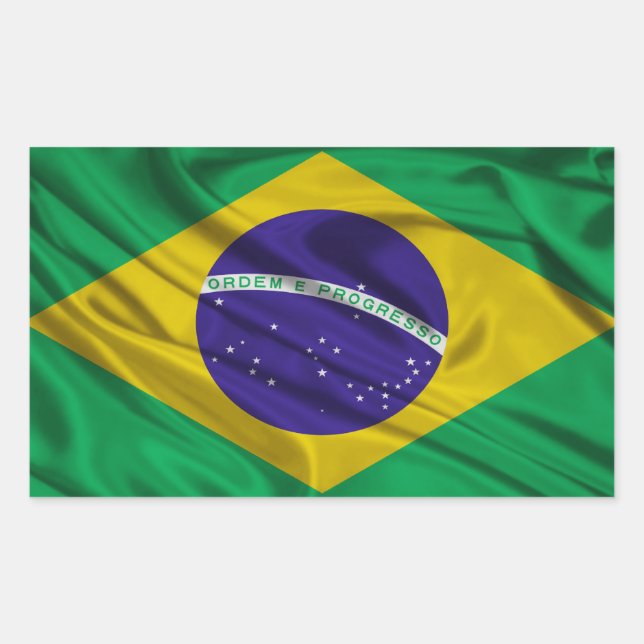 Flag of Brazil Rectangular Sticker (Front)
