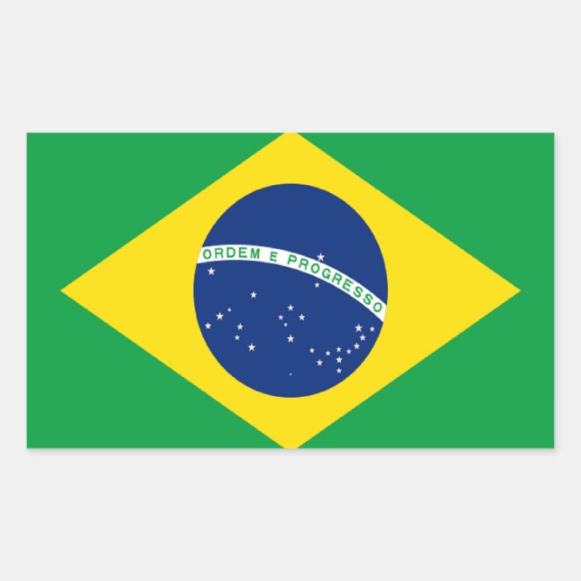 Flag of Brazil Rectangular Sticker (Front)