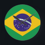 Flag of Brazil Round Clock<br><div class="desc">cool flag</div>