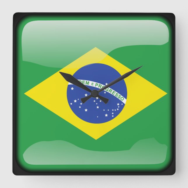Flag of Brazil Square Wall Clock (Front)