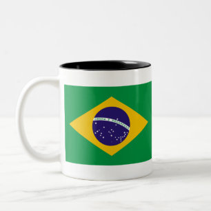 Flag of Brazil Two-Tone Coffee Mug