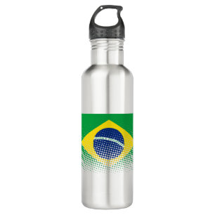 Flag Of Brazil With Halftone Effect 710 Ml Water Bottle
