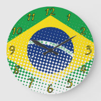Flag Of Brazil With Halftone Effect