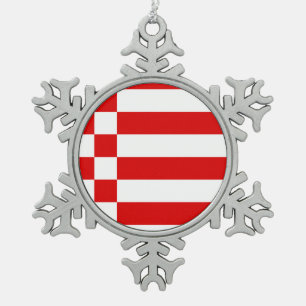 Flag of Bremen Snowflake Pewter Christmas Ornament