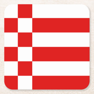 Flag of Bremen Square Paper Coaster