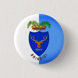 Flag of Brindisi, Italy 3 Cm Round Badge