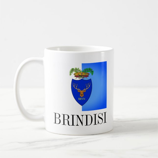Flag of Brindisi, Italy Coffee Mug (Left)