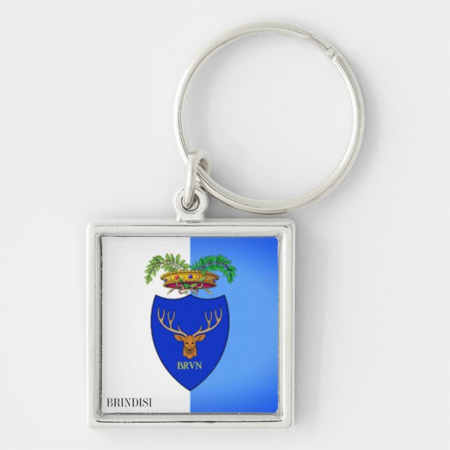 Flag of Brindisi, Italy Key Ring (Front)