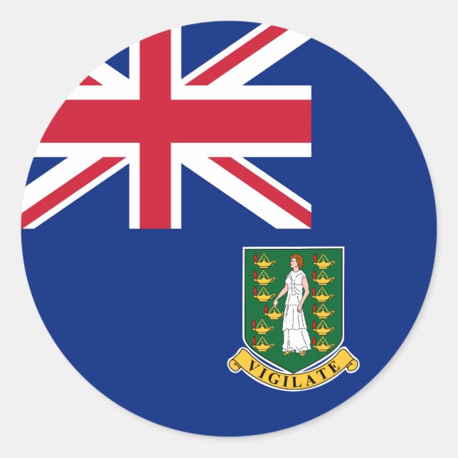Flag of British Virgin Islands Classic Round Sticker (Front)