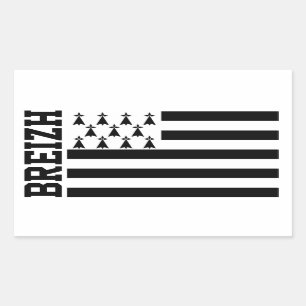 Flag of Brittany, France Rectangular Sticker