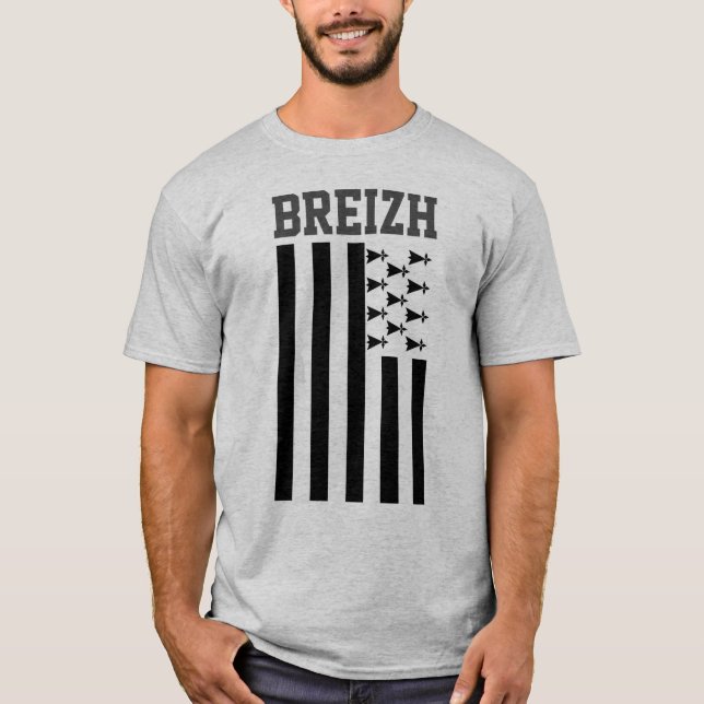 Flag of Brittany, France T-Shirt (Front)
