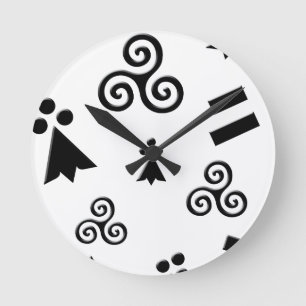 flag of Brittany Round Clock
