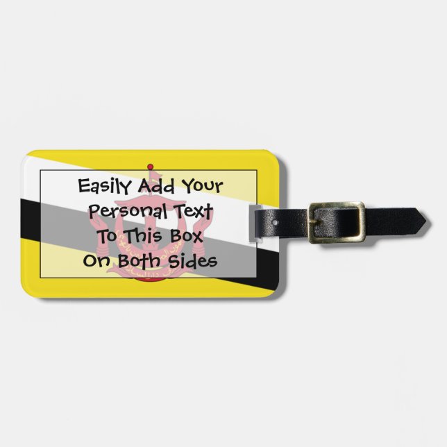Flag of Brunei Easy ID Personal Luggage Tag (Front Horizontal)