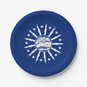 Flag of Buffalo (City in New York State) Paper Plate