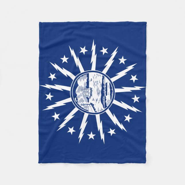 Flag of Buffalo, New York Fleece Blanket (Front)