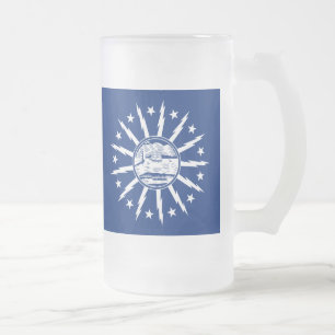 Flag of Buffalo, New York Frosted Glass Beer Mug