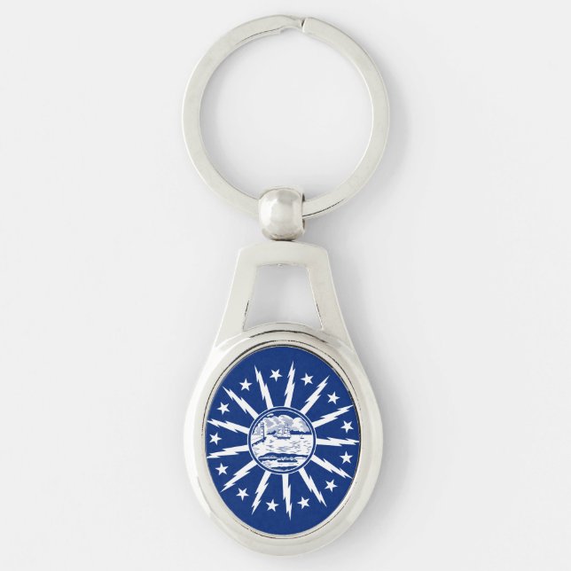 Flag of Buffalo, New York Keychain (Front)