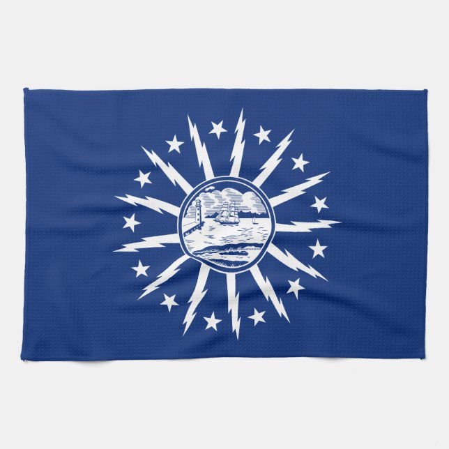 Flag of Buffalo, New York Tea Towel (Horizontal)