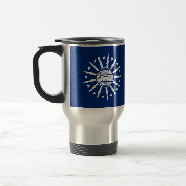 Flag of Buffalo, New York Travel Mug (Left)