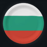 Flag of Bulgaria or Bulgarian Paper Plate<br><div class="desc">Flag of Bulgaria
The Bulgarian flag,  which was adopted in 1991,  is made up of tricolor of horizontal stripes of white,  green,  and red colour. #patriotic #flag #bulgaria #bulgarian</div>