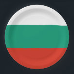 Flag of Bulgaria or Bulgarian Paper Plate<br><div class="desc">Flag of Bulgaria
The Bulgarian flag,  which was adopted in 1991,  is made up of tricolor of horizontal stripes of white,  green,  and red colour. #patriotic #flag #bulgaria #bulgarian</div>
