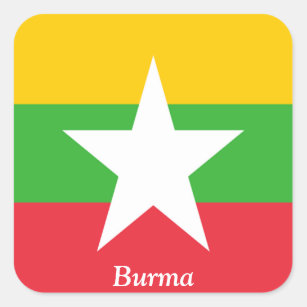 Flag of Burma Square Sticker