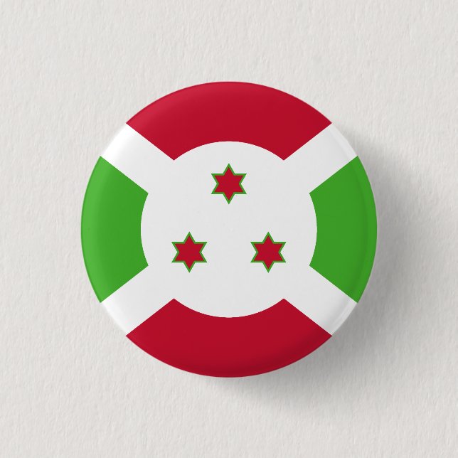 Flag of Burundi 3 Cm Round Badge (Front)