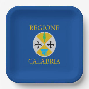 Flag of Calabria (Italy)  Paper Plate